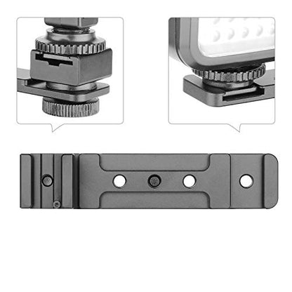 ChromLives Hot Shoe Extension Bar Mount, Cold Shoe Extension Flash Bracket, Dual Straight Mount Flash Bracket Compatible with Nikon Canon Sony Olympus DSLR Camera Camcorder DV - color: Camera flash bracket
