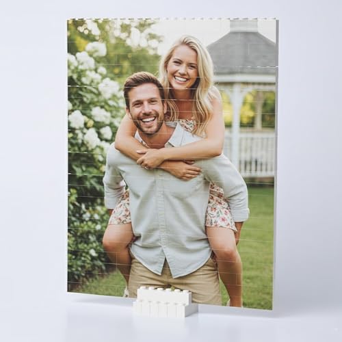 NAZENTI Personalized Building Brick Photo Block, Customized Photo Block Gifts for Couples, Picture Blocks for Wedding, Family, or Friends,Valentine’s Day, Gifts for Valentine 2026 Women Men Design 09 - color: Design 9