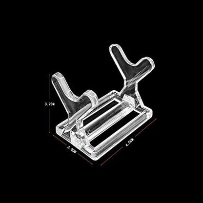 2 Pcs Plastic Fishing Lure Display Stands Clear Small Collections Easel Transparent Pen Holder Stand Makeup Brushes Holder Racks