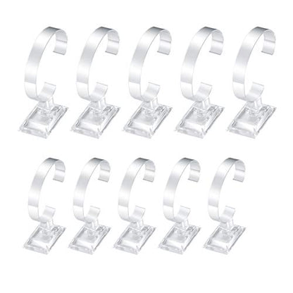 10 Pcs Watch Display Stand Holder, 4 inch/3.5 inch Clear Plastic Watch Display Stand Rack, Round Transparent Bracelet Stand Holder