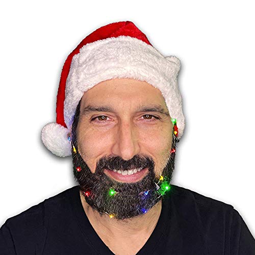 Beard Lights, 18pcs LED Colorful Christmas Clip On Facial Hair Lights for Men in The Holiday Spirit, Great Gift (Multi-Color Beard Light)