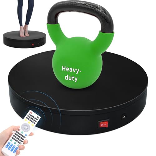 12.6In Remote Motorized Electric Turntable Rotating Display Stand Rotating Platform Photography Turntable motorized lazy susan base giratoria para for Photography,3D Scanner,(Load Range:88~300lbs) - size: 12.6inch/Black/300Lbs Load