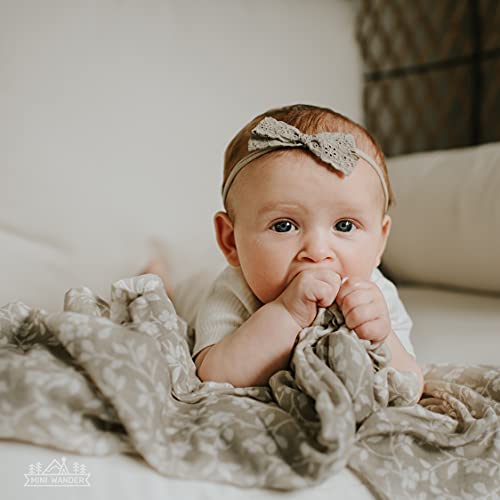 Mini Wander Swaddles for Newborns Muslin Swaddle Blankets - Breathable Soft Receiving Blanket Baby Essentials | 47 x 47 Cotton - Magnolia Tree (Gray) - color: Magnolia Tree (Gray)