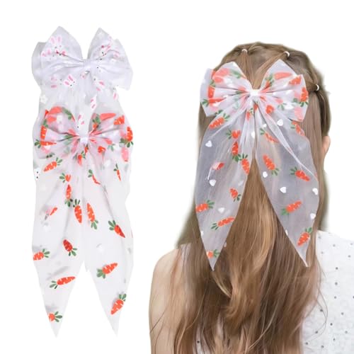 Baby Girls Carrot Hair Clips Pin Easter Bunny HairClips Carrot Hair Barrettes Pin JHE27 (E0-Bow) - color: E0-Bow