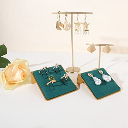 Green small felt ring holder display, gold ring jewelry stand, ring storage organizer【Velvet Ring Holder-Green 】 - color: Green