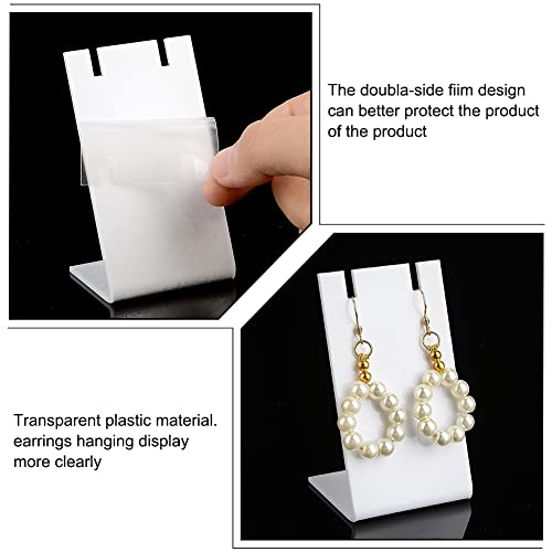 PH PandaHall 10pcs Acrylic Earring Stand, White Jewelry Display Earring Holder L-shape Earrings Organizer for Dangling Earrings Necklace Jewelry Shows Retail Props, 1.7x1.4x3inch - color: White