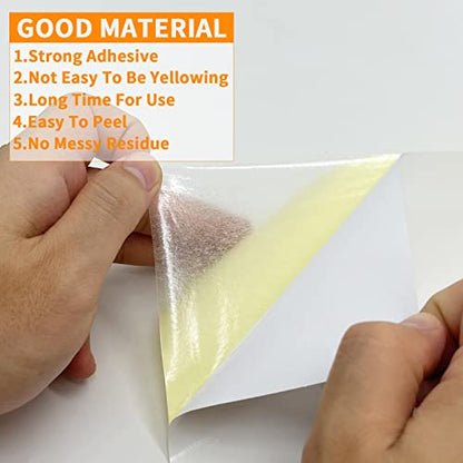 Birllaid 22 Sheets Clear Double Sided Adhesive Tape Sheets for Craft,Sticky Tumbler Tape Wide Large Double Sided Tape Sheets for DIY Art,Craft,Home Decorative Tape