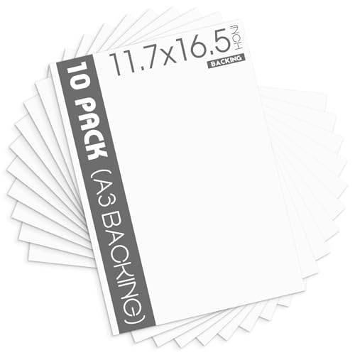Mat Board Center, 10 Pack A3 White Backing Boards, Cardboard Backing for 11.7x16.5 Frame, Print, Art, Photo and More - size: 11.7x16.5 (A3)