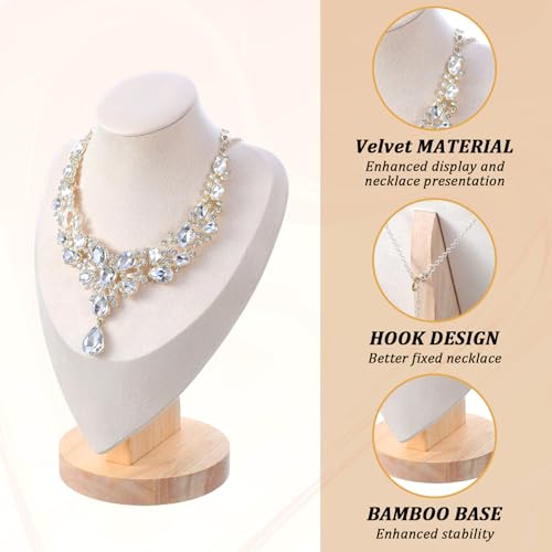3pcs Necklace Display Stand,Jewelry Bust Display Stands,Jewelry Necklace Display for Vendors,Jewelry Photography Props,Home Trade Organizer(9.64" D x 4.13" W x 6.49" H)