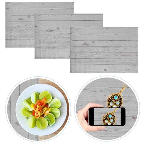 Ipetboom 3pcs Double-Sided Wood Grain and Marble Tabletop Photography Background Paper Waterproof for Food Jewelry Cosmetic Photo Shoot Studio Props