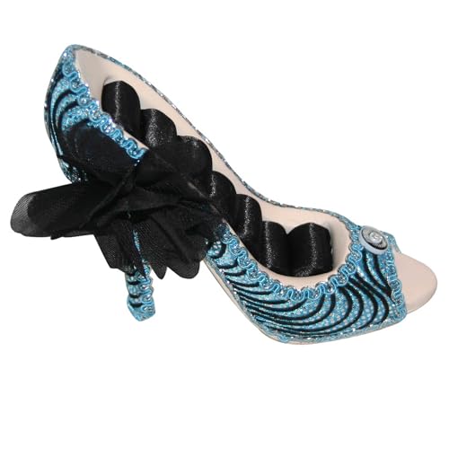 Ring Holder High Heel Shoe Design Fashion Jewelry Organizer Display Birtyday Gift (Turq) - color: Turq