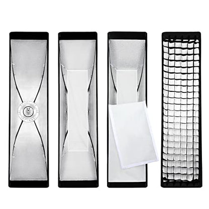 Godox 13 x 63 inch Strip Beehive Honeycomd Grid Softbox with Bowens Mount Speedring Compatible for Godox Studio Flash and Other Strobe Lighting&Carry Bag(2PCS) (35 x 160cm)