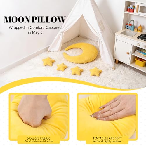 Newborn Photography Props 5Pcs Baby Moon Star Pillow Set Newborn Photography Posing Pillows Adjustable Photography Props, Yellow - color: Yellow