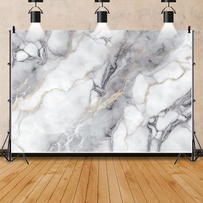 Leowefowa 10x8ft Luxury Gray Marble Photography Backdrop Abstract Gradient Art White Gray Marble Background Luxury Modern Gold Texture Birthday Weeding Party Banner Studio Prop Decoration - size: 10x8ft