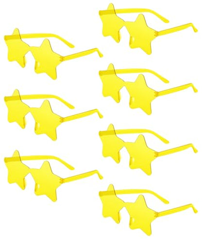 PLULON 30 Pairs Star Sunglasses Rimless Star Shape Sunglasses, Glasses Bulk Bachelorette Party Favors for Birthday Beach Kids Adult - color: Light Yellow