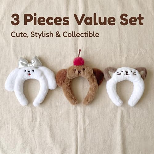 Compatible with Labubu 3PCS Headband Set Plush Animal Theme Photo Props Headwear Accessories Display Outfit (Style 1)