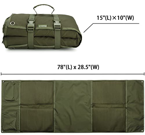 MOZETO Shooting Mat, Extra Large Folded Shooting Mats Prone Padded Hunting Accessories for Range Hunting - color: Green