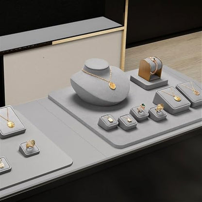 Jewelry Towers Microfiber Jewelry Rack Necklace Ring Watch Counter Display Rack Light Luxury Jewelry Display Props