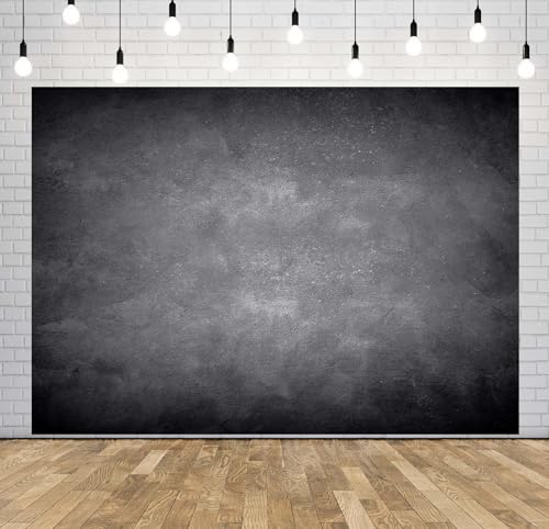 BELECO 7x5ft Fabric Black Gray Wall Backdrop Abstract Concrete Texture Grunge Wall Background Birthday Party Decorations Banner Kids Adults Portrait Photoshoot Studio Prop - size: 7x5ft