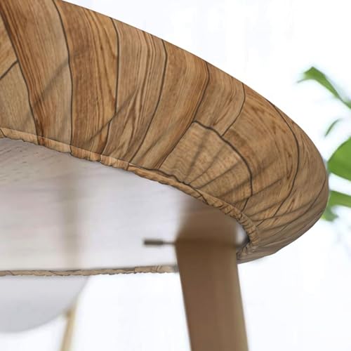 Wood Texture Background Fitted Oval Tablecloth, Waterproof Band Elastic Edge Table Cloth for Restaurant Banquets, Picnics, Tables Cover, Fits 42"x60" Oval TablesStyle 123 - color: Wood Texture -11, size: 60" x 42" (Oval)