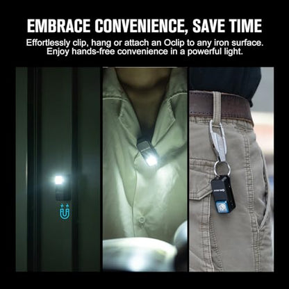 OLIGHT Oclip Rechargeable EDC Flashlight 300 Lumens Dual Sources Compact Pocket Clip Light, Convenient USB C Charging, Magnetic Flash Lights for Working, Cycling, Emergency, Signaling Tool(Black) - color: Black