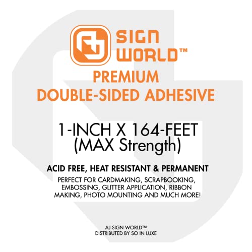 Best 1" MAX Strength Thin Permanent Double-Sided Tape for Arts, Crafts, Photography, Scrapbooking, Tear-by-Hand, Paper Backing (1-Inch by 164-Feet/55 Yards)… - size: 1-Inch MAX Strength Thin