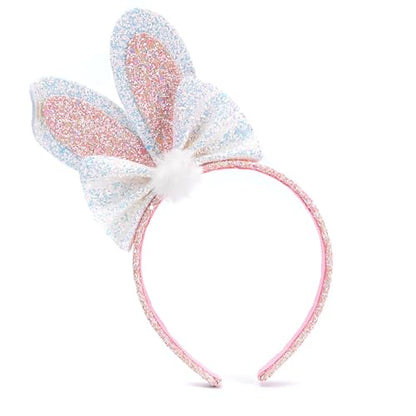 Totelux Easter Headband Bunny Ears Hair Band Glitter Sequins Rabbit Ears Hair Accessories for Women Girls Easter Party Favor Pink - color: Pink