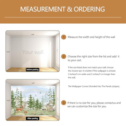 Green Pine Tree Wallpaper Safari Wallpaper Mural for Kids Room Nursery （Not Peel and Stick） - color: Cybh-955, size: 130" x 95"