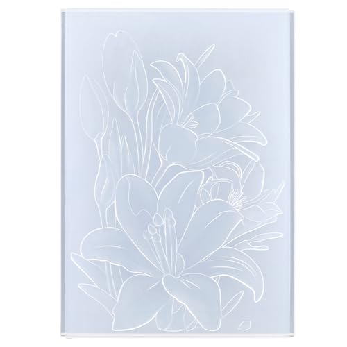 CRASPIRE Floral Embossing Folder 3D Embossed Folders White Plastic Spring Flowers Pattern Texture Background Paper Machine Template Stencils for DIY Arts Crafting Cards Making Scrapbooking Decors - style: Flower