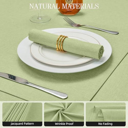 Cloth Napkin Set of 8 Square Washable Reusable Linen Fabric Polyester for Kitchen Dinner Dining Restaurants Wedding Party Banquet Table(Mint Green/17x17 Inch) - color: Mint Green