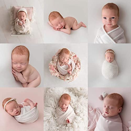 Newborn Photography Props Stretch Newborn Photography Wrap Blanket for Baby Boys Girls Posing Photo Shoot Props - color: Cream