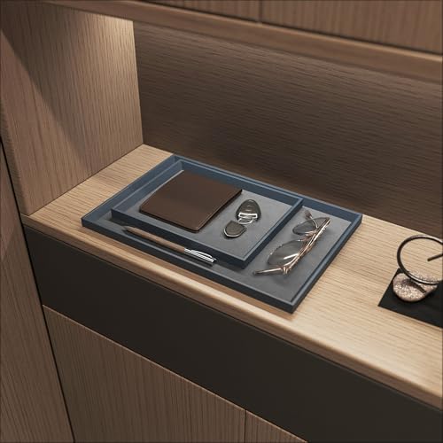 Oirlv Premium Leather Flat Jewelry Tray Jewelry Display Organizer Plate,Catchall Tray, Nightstand or Dresser Organizer(Large) - size: Large