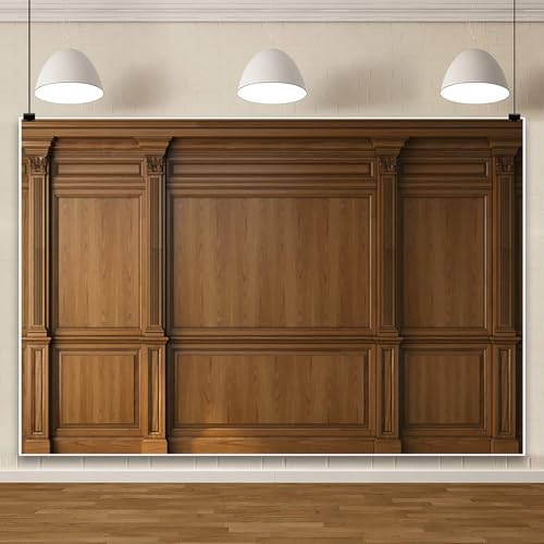 AOFOTO Vintage Room Inside Backdrop Classic French Frame Brown Walls Photo Background for Wedding Bridal Shower Party Banner Home Headboard Decor Wall Photo Studio Booth Props 8x6ft - color: brown, size: 8x6ft