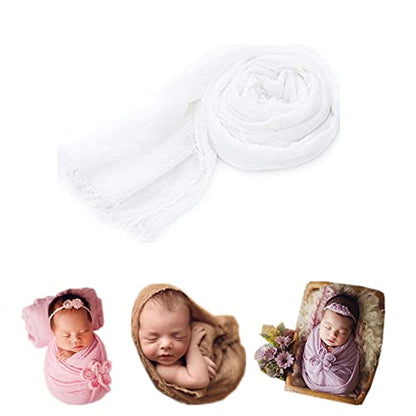 Coberllus Newborn Baby Photography Props Blanket Ripple Swaddle Wrap for Boy Girls Photo Shoot Posing - color: White