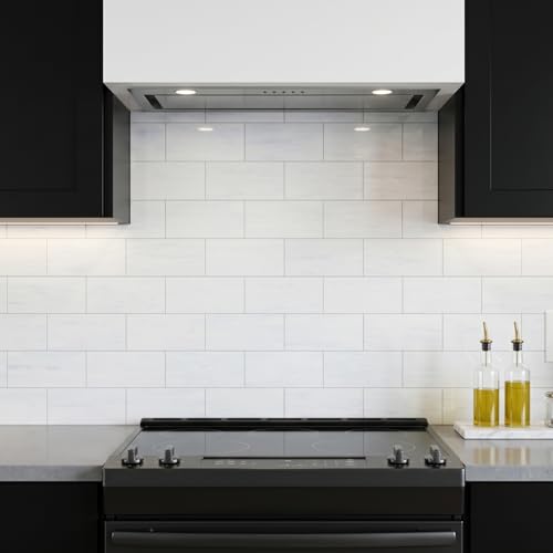 20 Sheets Glossy Dolomite PVC Subway Tiles Peel and Stick Backsplash,12''Heat Resistant Stick on Tiles for Kitchen,Waterproof Peel and Stick Wall Tiles for Bathrrom - color: Glossy Dolomite White
