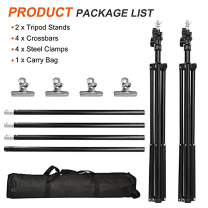 iMounTEK Photo Video Studio 6.56ft x 9.84ft Backdrop Stand Photographic Studio Adjustable Photo Backdrop Stand Kits with a Carrying Bag Photo Backdrop Stand for Parties/Birthday/Wedding - color: Black, size: 6.56ft x 9.84ft