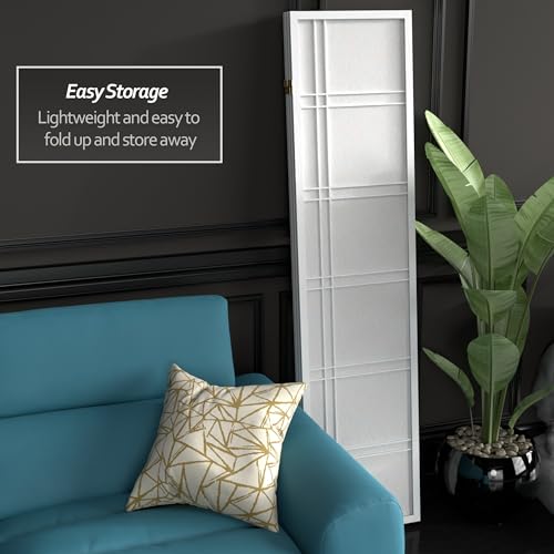 Red Lantern 6 ft. Tall Double Cross Shoji Screen - White - 3 Panels - color: White, size: 3 Panel