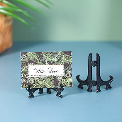 Artliving 3 Inch Black 12pcs/Set Plastic Easels Plate Display Stands Picture Frame Stand Holder - color: Black, size: 3 Inch (12 Pack)