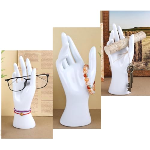 Female Mannequin Hand Display for Jewelry Holder Bracelet Necklace Ring, Women Resin Jewelry Stand for Store Display, Photography, Home Room Decor (White)