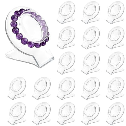 20 Pcs Acrylic Bracelet Display, Clear Bracelet Display Stand, Bracelet Display Stand for Vendors, Bracelet Holder Bangles Organizer for Store, Showcase and Home Storage