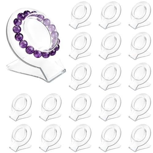20 Pcs Acrylic Bracelet Display, Clear Bracelet Display Stand, Bracelet Display Stand for Vendors, Bracelet Holder Bangles Organizer for Store, Showcase and Home Storage