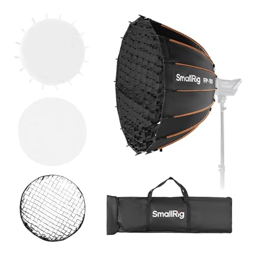 SmallRig FP-90 35.4" Parabolic Softbox with Bowens Mount for Studio Photography, Quick Release Soft Box with Honeycomb Grid, Diffusers, for SMALLRIG RC 220 pro, for Neewer for Godox for Aputure - 5395 - size: 35.4 inches (Black)