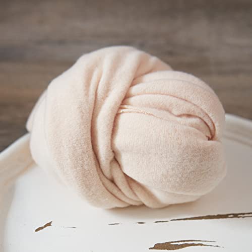 Zeroest Newborn Photography Wraps with Hat Baby Photo Outfit Girl Stretch Blanket Infant Boy Props for Baby Photo Shoot - color: Beige