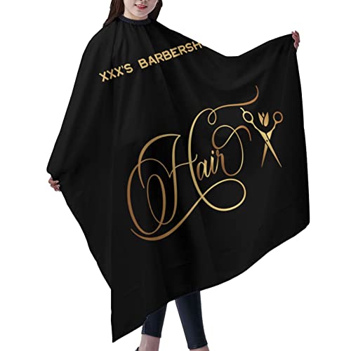 Custom Waterproof Barber Cape Personalized Text Barber Shop Salon Cape for Men Customized Hair Cutting Cape - color: Barbershop