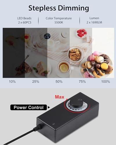 PULUZ Light Box Photography, 24x24 inch Large Photo Studio Light Box, Professional Dimmable Photo Booth with 120 LED Lights & 6 Backdrops for Jewelry and Food Items Product Photography - size: 24*24 Inch