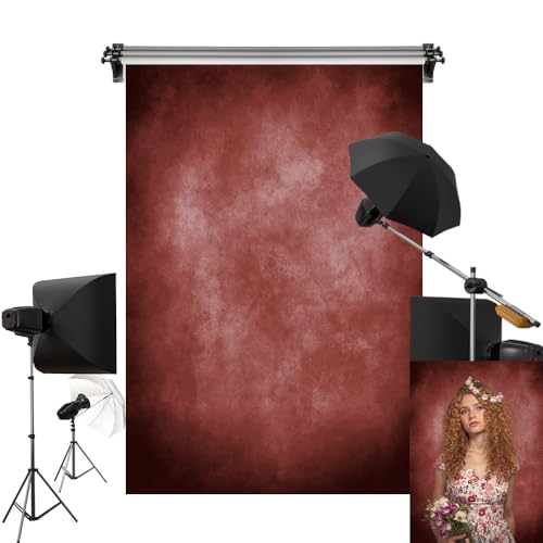 Kate 10x10ft/3x3m Red Abstract Backdrop Retro Dark Red Texture Portrait Photography Backgrounds Studio Props - color: Red, size: 10x10ft