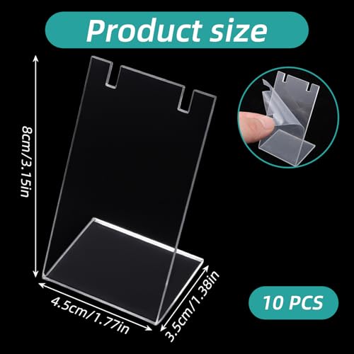 10 Pcs Acrylic Earring Display, L-Shape Earring Organizer, Single Earrings Stands for Dangling Jewelry, Jewelry Storage Rack for Retail, Display Props