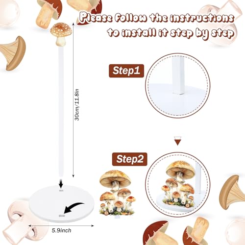 Namalu Mushroom Paper Towel Holder Mushroom Kitchen Decor Kitchen Fun Paper Towel Holder Dispenser for Bedroom Toilet Countertop Decor - style: Mushroom