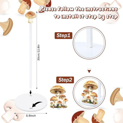 Namalu Mushroom Paper Towel Holder Mushroom Kitchen Decor Kitchen Fun Paper Towel Holder Dispenser for Bedroom Toilet Countertop Decor - style: Mushroom