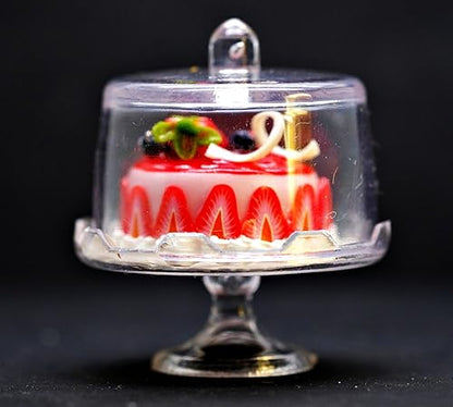 Mini Transparent Cake Stand with Lid 2 Mix Transparent Display Stand with Cover Garden Display Minimal Decoration